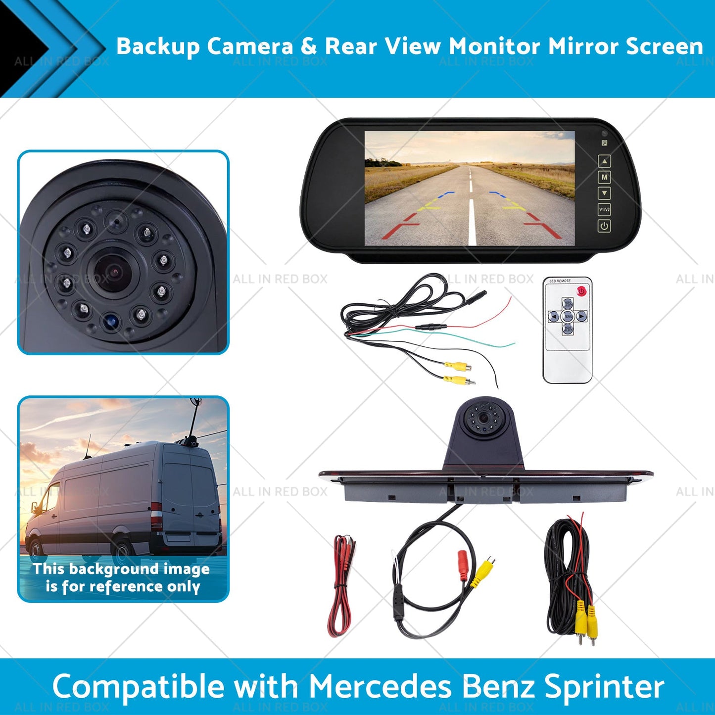 Brake Light Backup Camera W or  7''Monitor Suitable for 07-19 Sprinter or VW Crafter-1