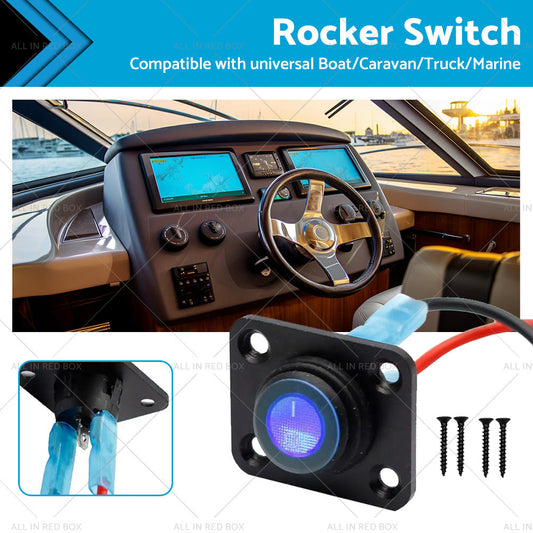 For Boat Caravan Truck Marine 12V 1 Gang Toggle Rocker Switch Panel ON OFF-0
