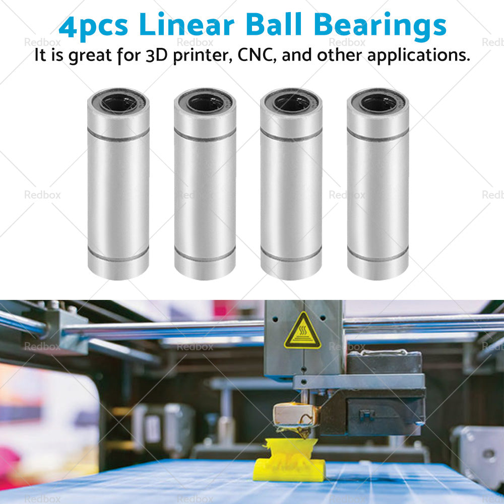 4PCS LM8UU Extra Long Linear Ball Bearings 8mm Bore Dia 15mm OD 45mm Length-3