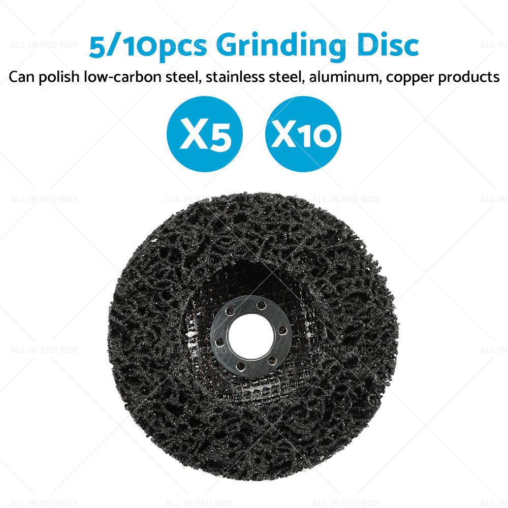 5/10PCS 100mm Poly Strip Disc Wheel Paint Rust Removal Clean Angle Grinder Black-4