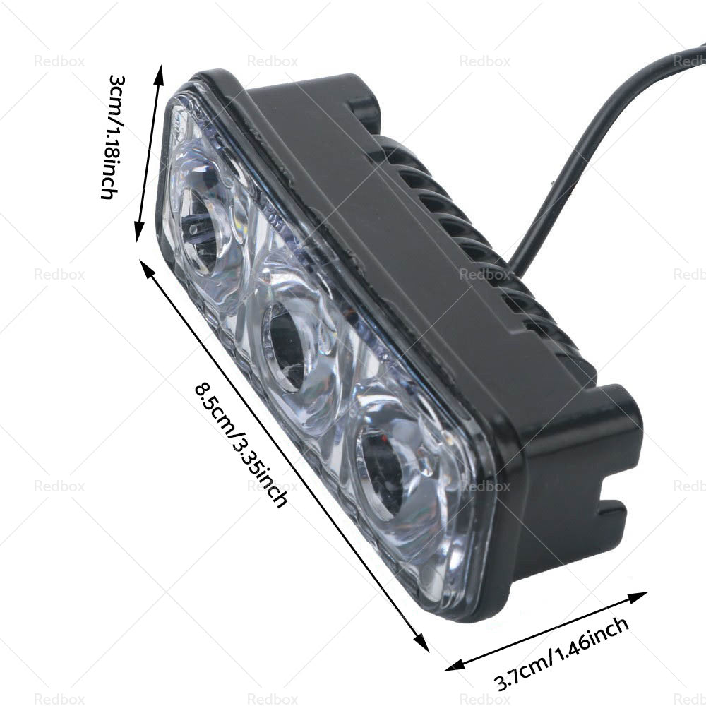 2X Super Bright 3 LED Daylight Running Lights Daytime Driving Light DRL White-2