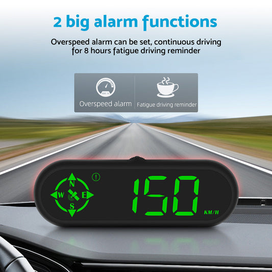 Universal Head-Up Display (HUD) Speedometer with LED Digital GPS and Overspeed Alarm Suitable For Cars-1
