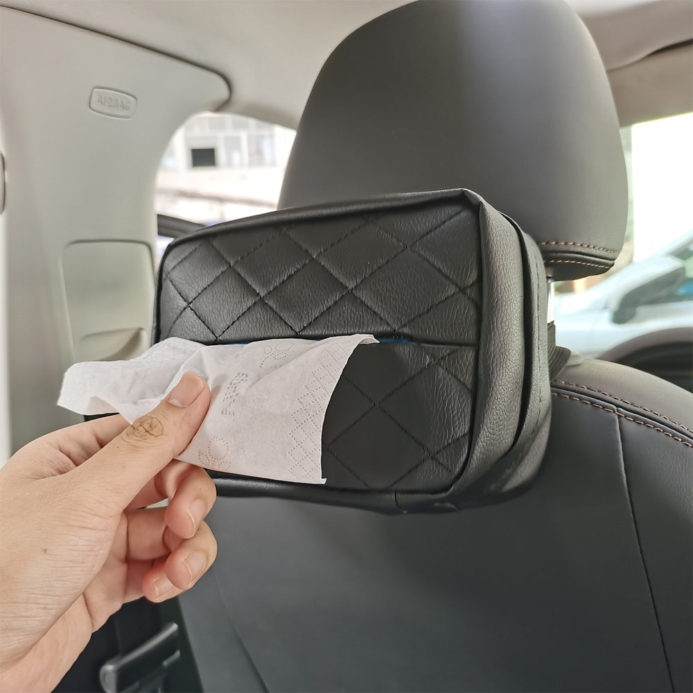 Car Tissue Holder 120 Tissues Box Cover Backseat Extra Large Tissue Organization-4