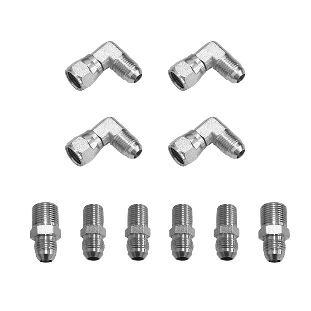 Stainless Steel Braided Transmission Cooler Hose Fitting Kit Suitable For 700R4 / TH350 / TH400-2