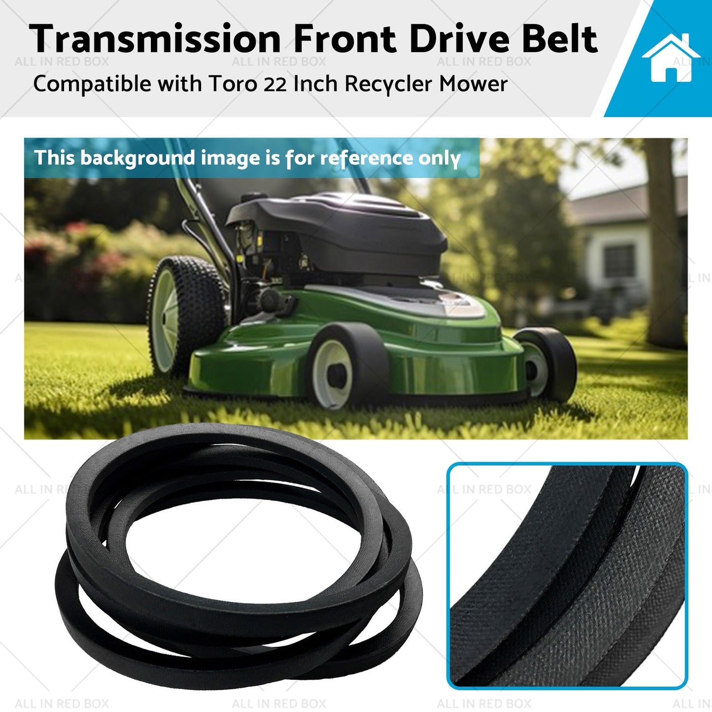 117-1018 Transmission Front Drive Belt Suitable for Toro 22 Inch Recycler Mower-0