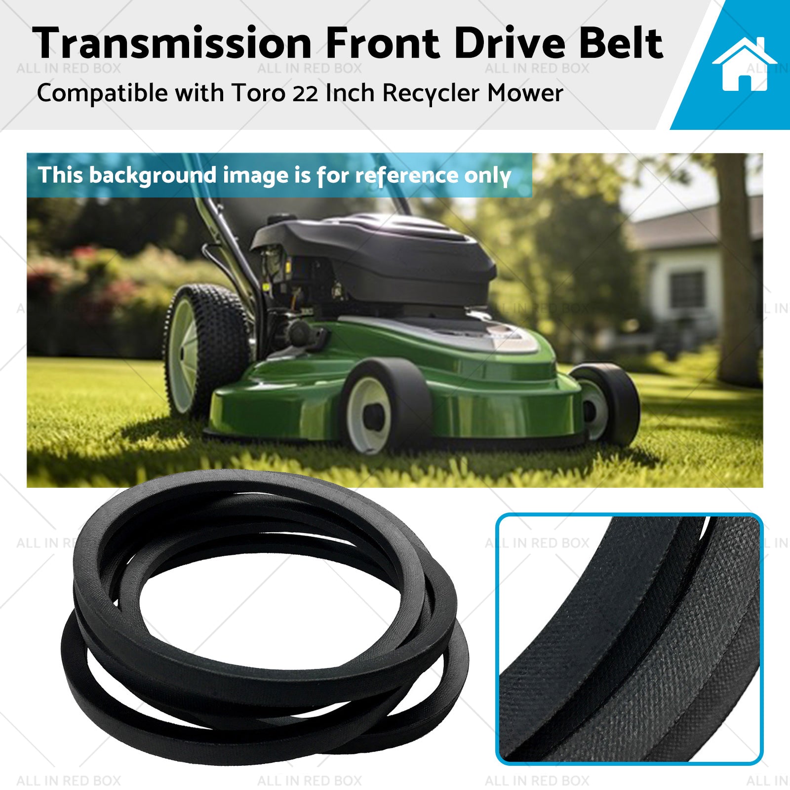 117-1018 Transmission Front Drive Belt Suitable for Toro 22 Inch Recycler Mower-0