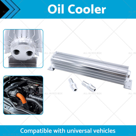 Universal 12'' Aluminum Dual Pass Finned Transmission Oil Cooler W Fittings SL-1
