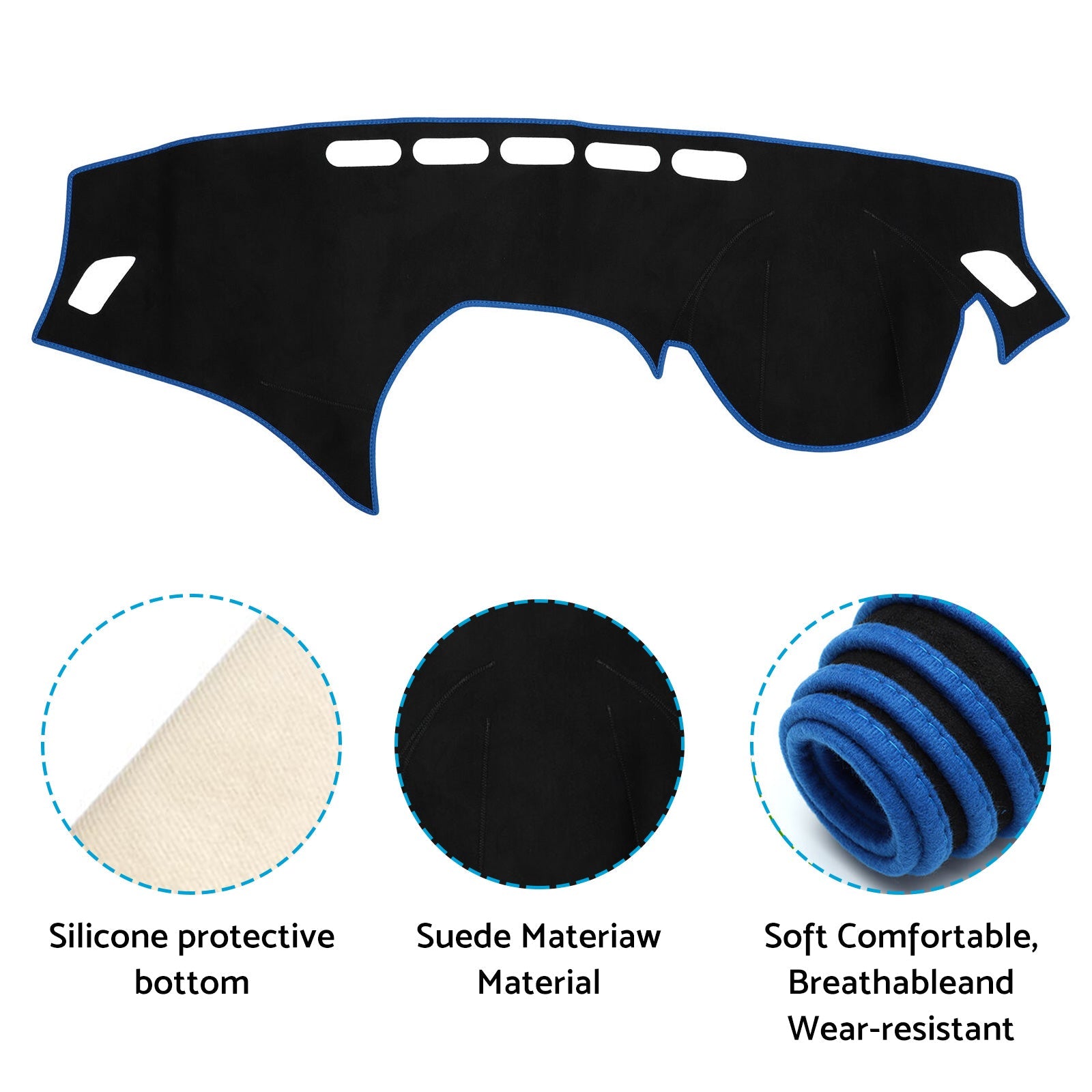Non-Slip Dash Mat Dashboard Cover Suitable For BMW 1 Series F20 12-17 Black Blue-2