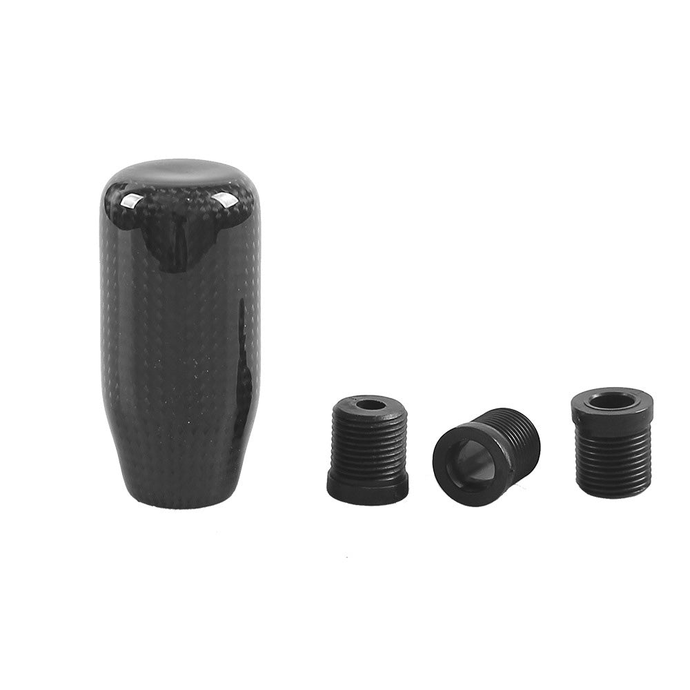100% Real Carbon Fiber Universal Car Gear Shift Knob with Adapter Black-2