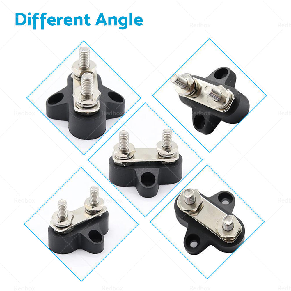 Bus Bar Terminal Block Heavy Duty Dual M6 Power Distribution Stud Black-4