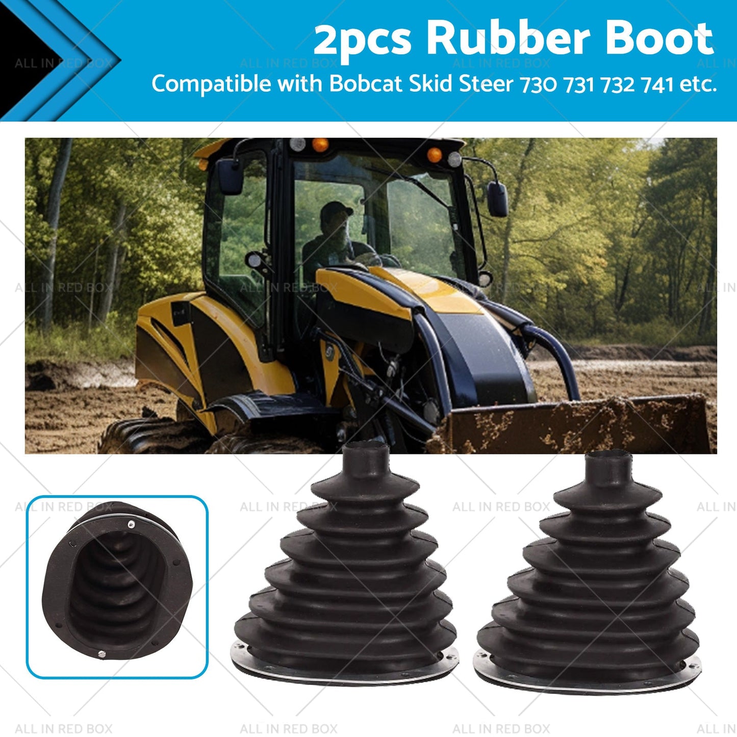 2x Rubber Steering Arm Boots for Bobcat 553 630 631 632 641 642 643 645 653 730-0