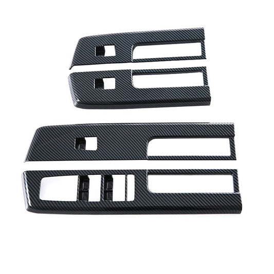 4x Window Lift Panel Cover Trim Suitable For Mitsubishi L200 Triton 23-25 Carbon-0