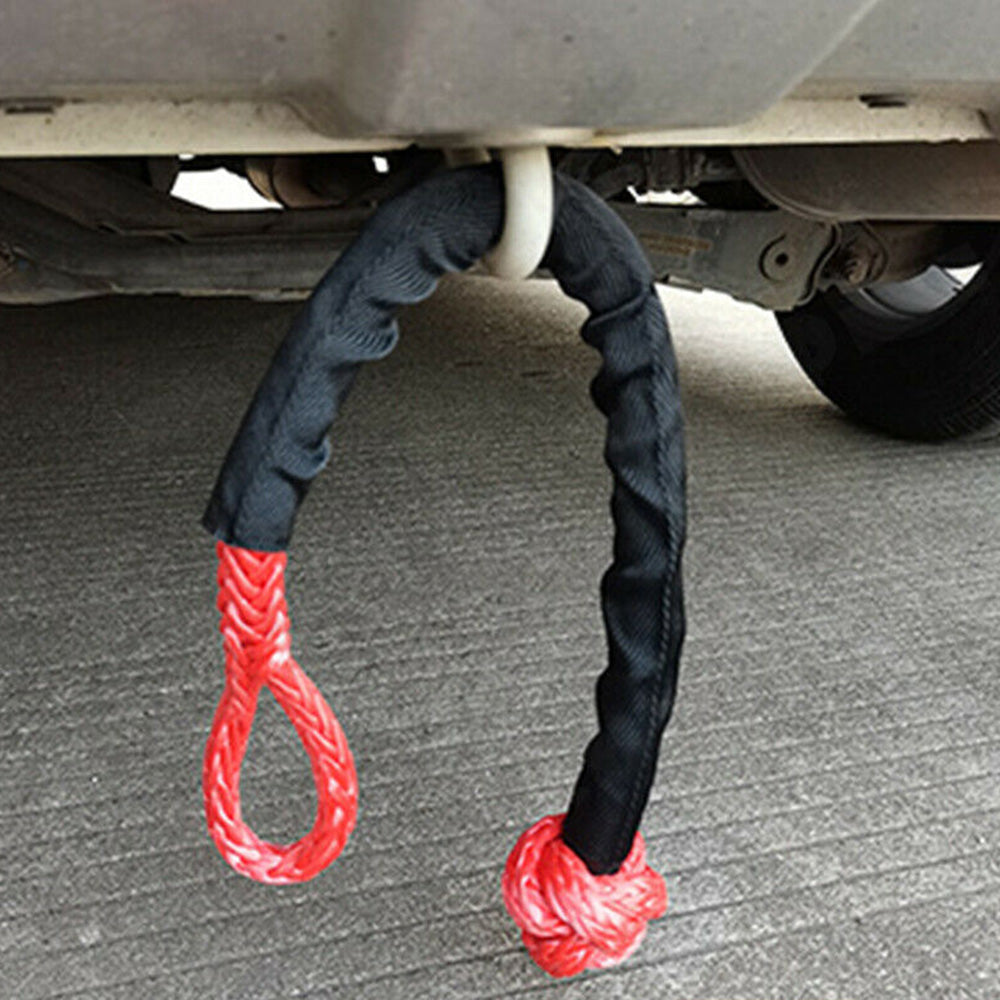 Recovery Pulley Kit Suitable For Winch Ropes 3/8in 1/2in Soft Shackle Red Black-3
