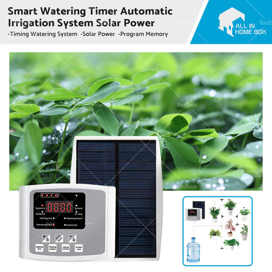 Smart Drip Self Watering System Irrigation Timer kit 10M Solar Power Plant Auto-0