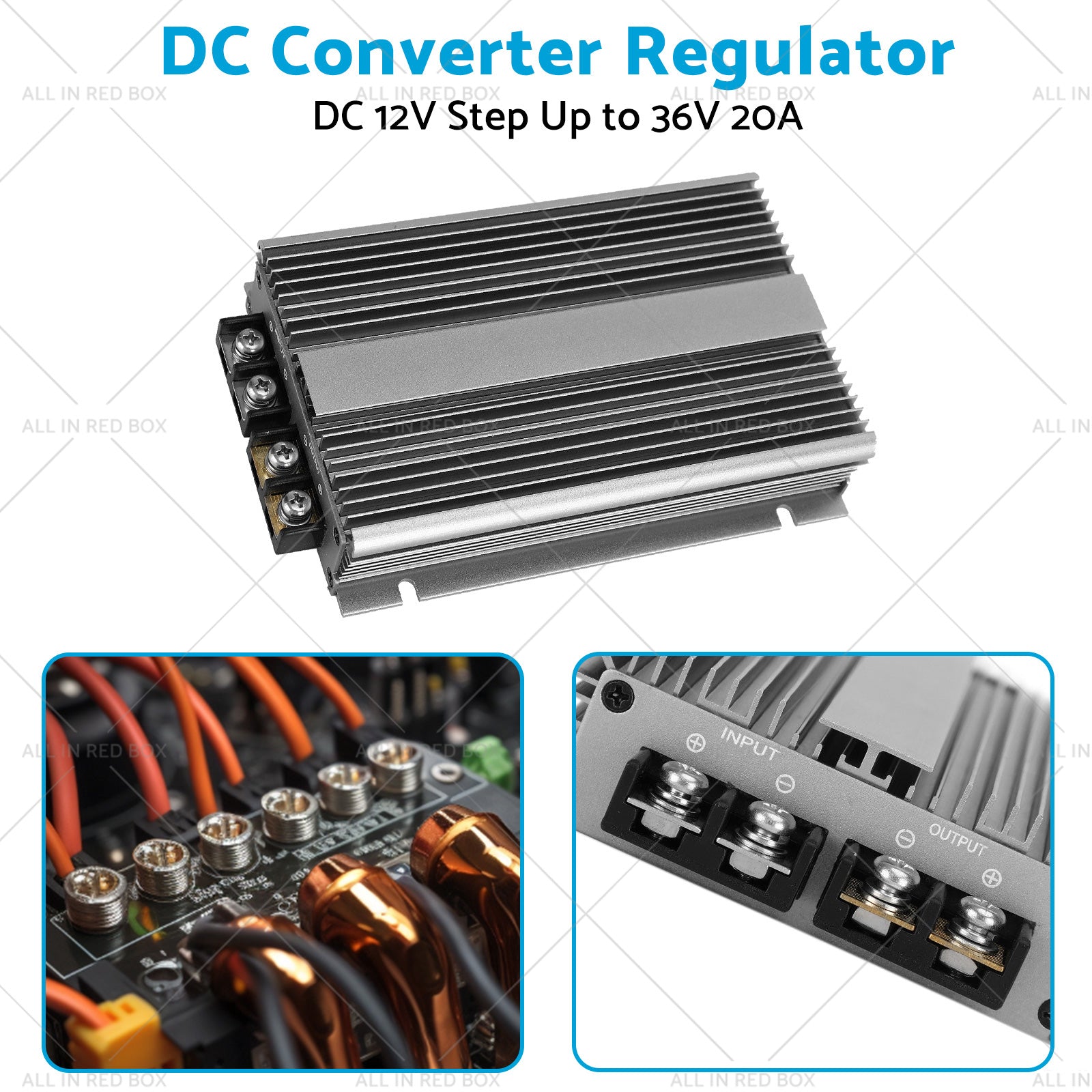 Waterproof DC-DC 12V Step Up to 36V 20A Converter Regulator Car Power Supply-3
