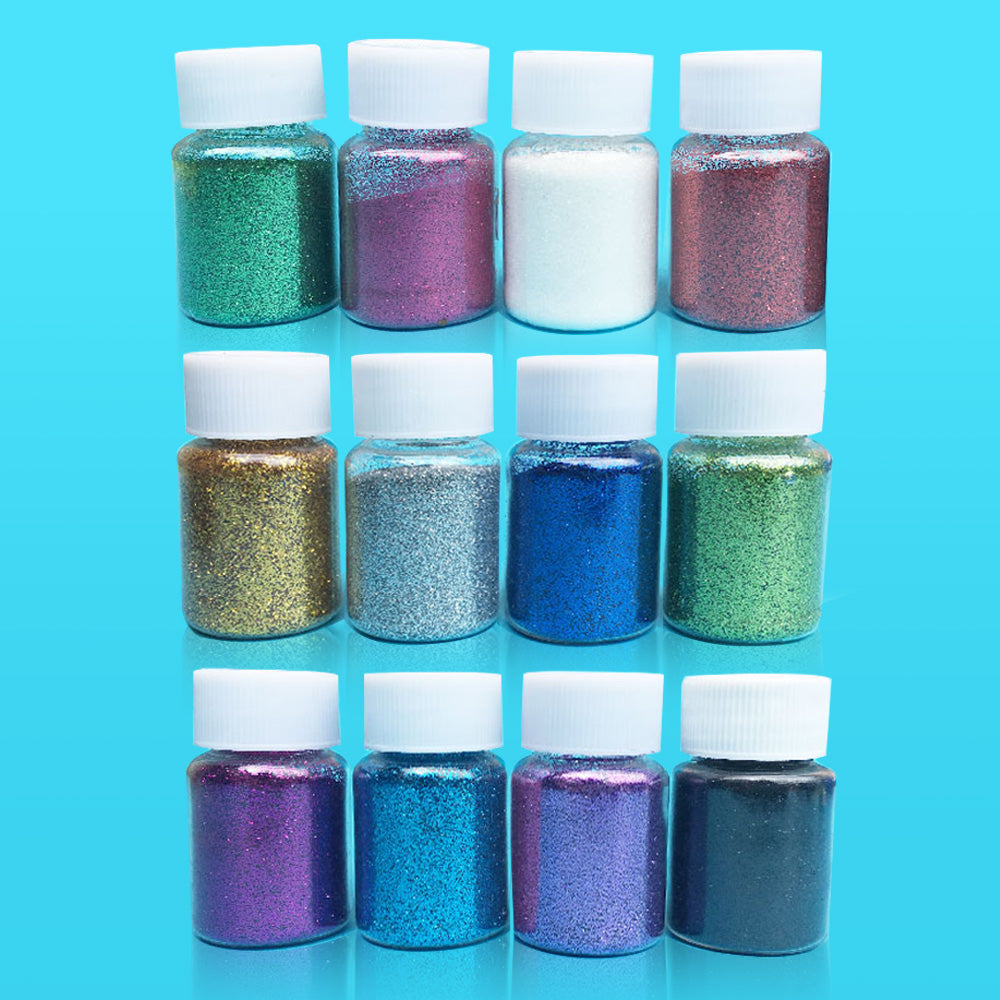 24 x 20ml Colors Glitter Pigment Debris Resin Epoxy Dream Flash Powder Crafts-4