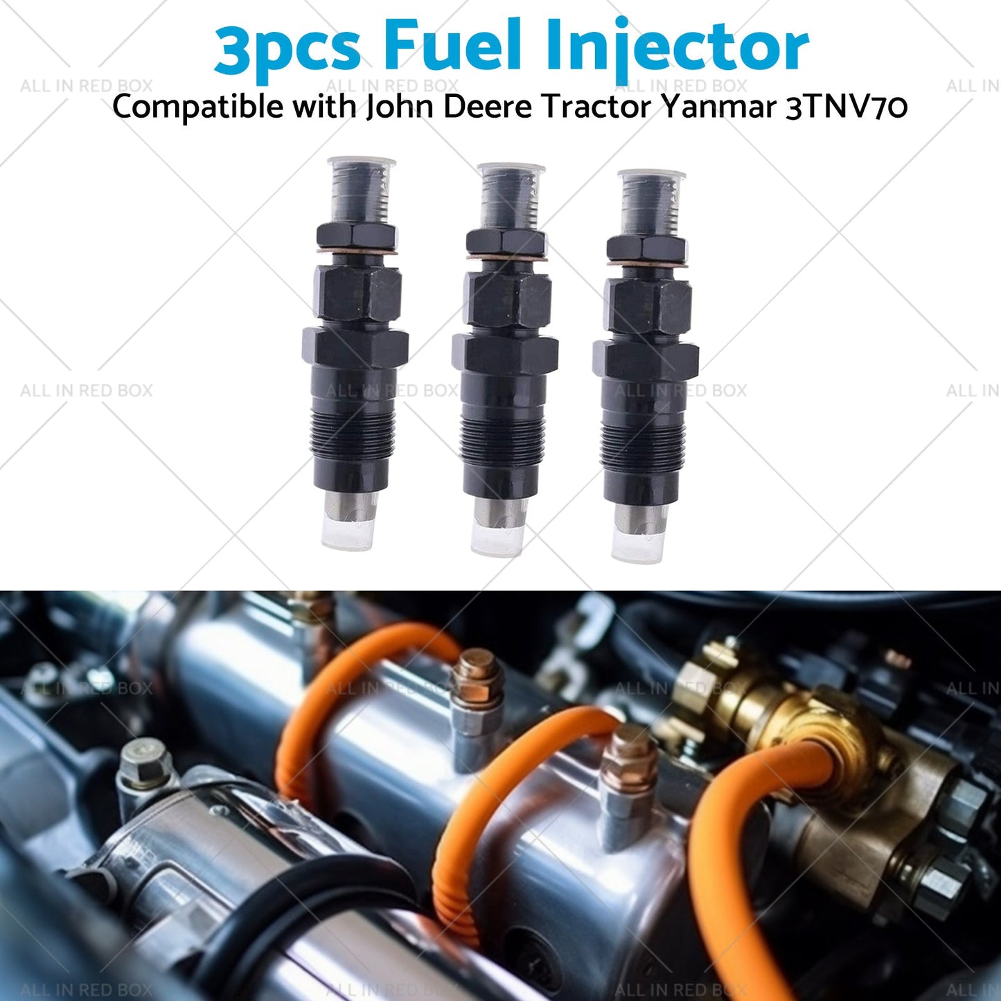 3x Fuel Injector For John Deere Tractor Yanmar 3TNV70 3TNV88 3YM30 119515-53001-3