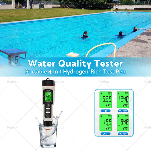 Portable 4 In 1 Hydrogen-Rich Test Pen PH ORP TEMP Water Quality Meter Tester-1