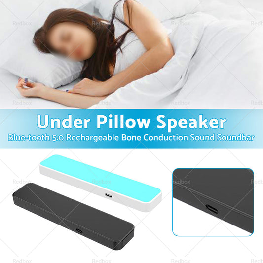 Under Pillow Speaker Bluetooth-5. 0 Rechargeable Bone Conduction Sound Soundbar-0