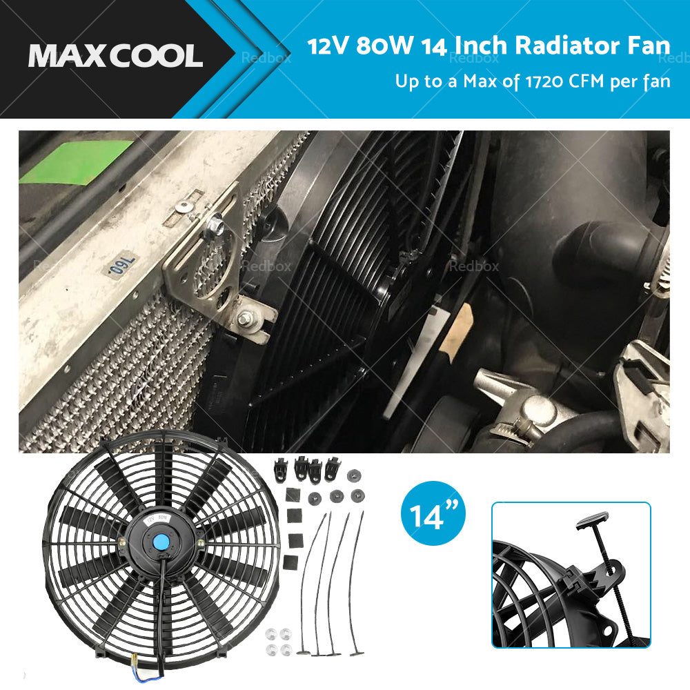 Universal 14 Inch 12V 90W Radiator Electric Cooling Thermo Fan With Mounting Kit-0