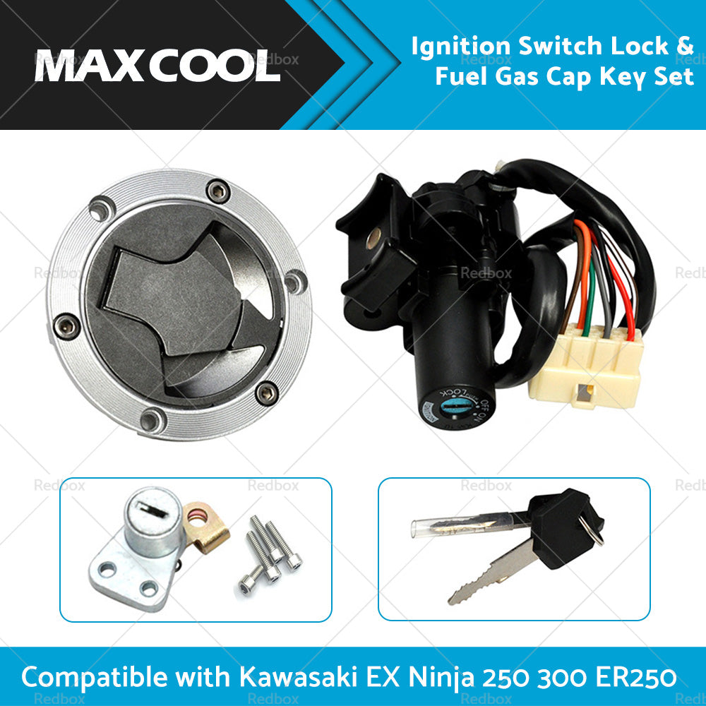 Ignition Switch Lock Gas Cap Lock Key Set Suitable For Kawasaki EX250 Ninja 250-0