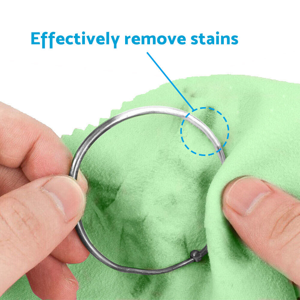 100PCS Silver Polishing Cloths Jewelry Cleaning Cloth Clean Polish Coin Ring 8x8-2