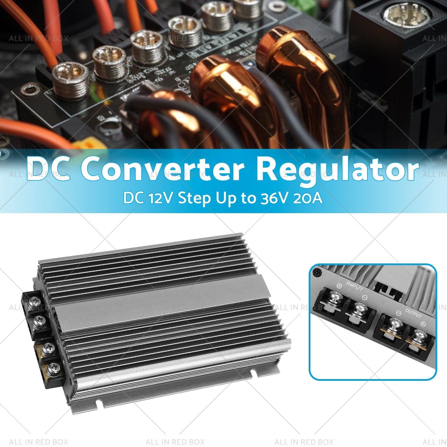 Waterproof DC-DC 12V Step Up to 36V 20A Converter Regulator Car Power Supply-2