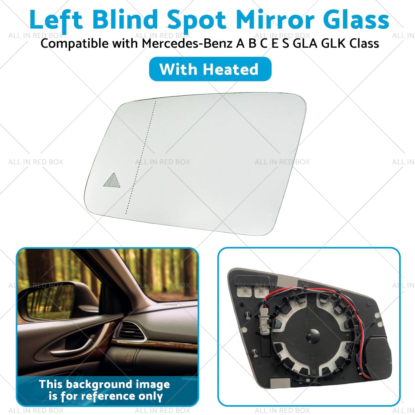 Left Blind Spot Mirror Glass Suitable for Mercedes-Benz ABCES GLA GLK Class W204-4