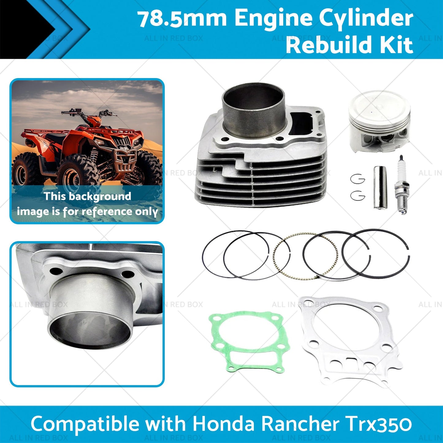 78. 5mm Engine Cylinder Rebuild Kit Suitable for Honda Trx350 Rancher 2000-2006-1
