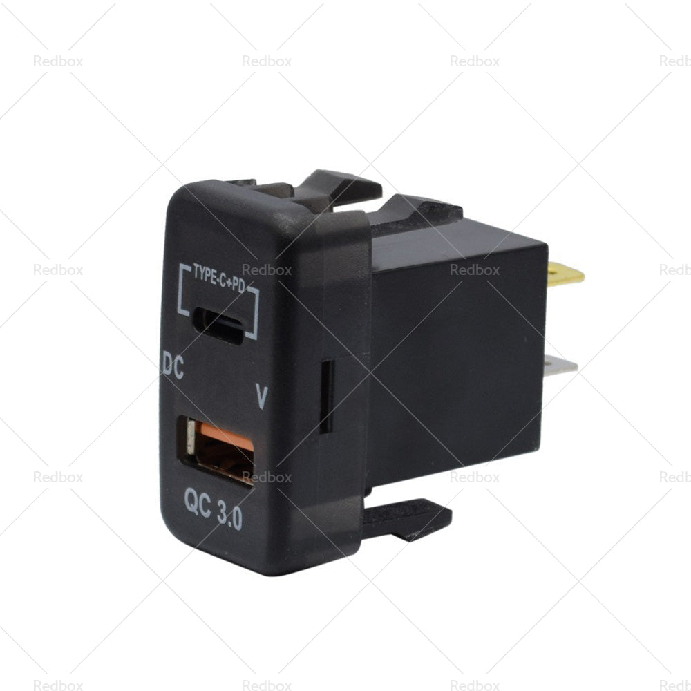 Type-C  USB Car Charger Adapter Voltmeter Suitable For Land Cruiser Prado 120-4