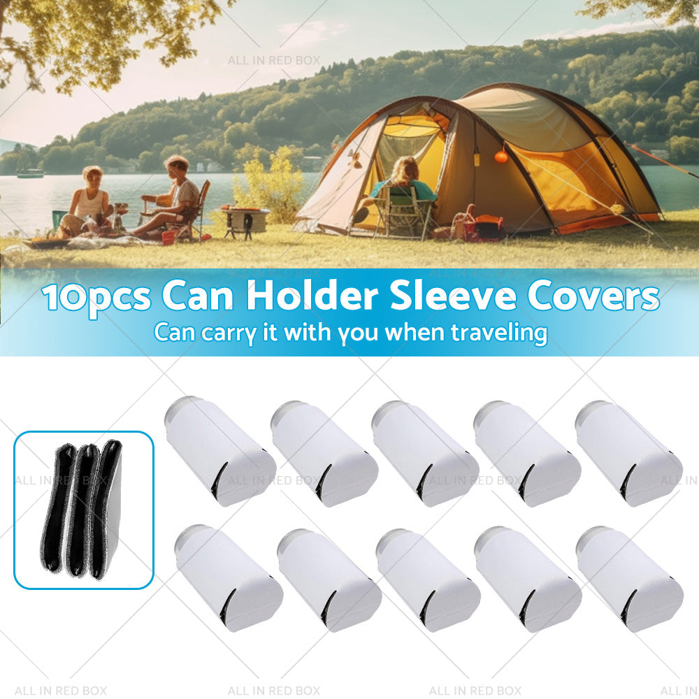 10PCS Foldable Insulated Beer Can-Cooler Sleeve Covers Reusable Drink Covers-1