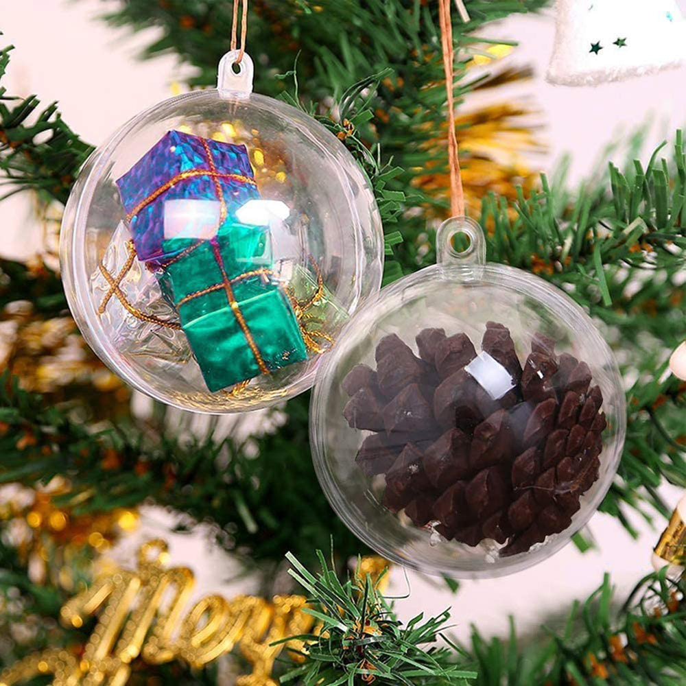 10pcs 8cm 10cm Christmas Balls Xmas Tree Ornament Decoration Plastic Bubbles AU-3