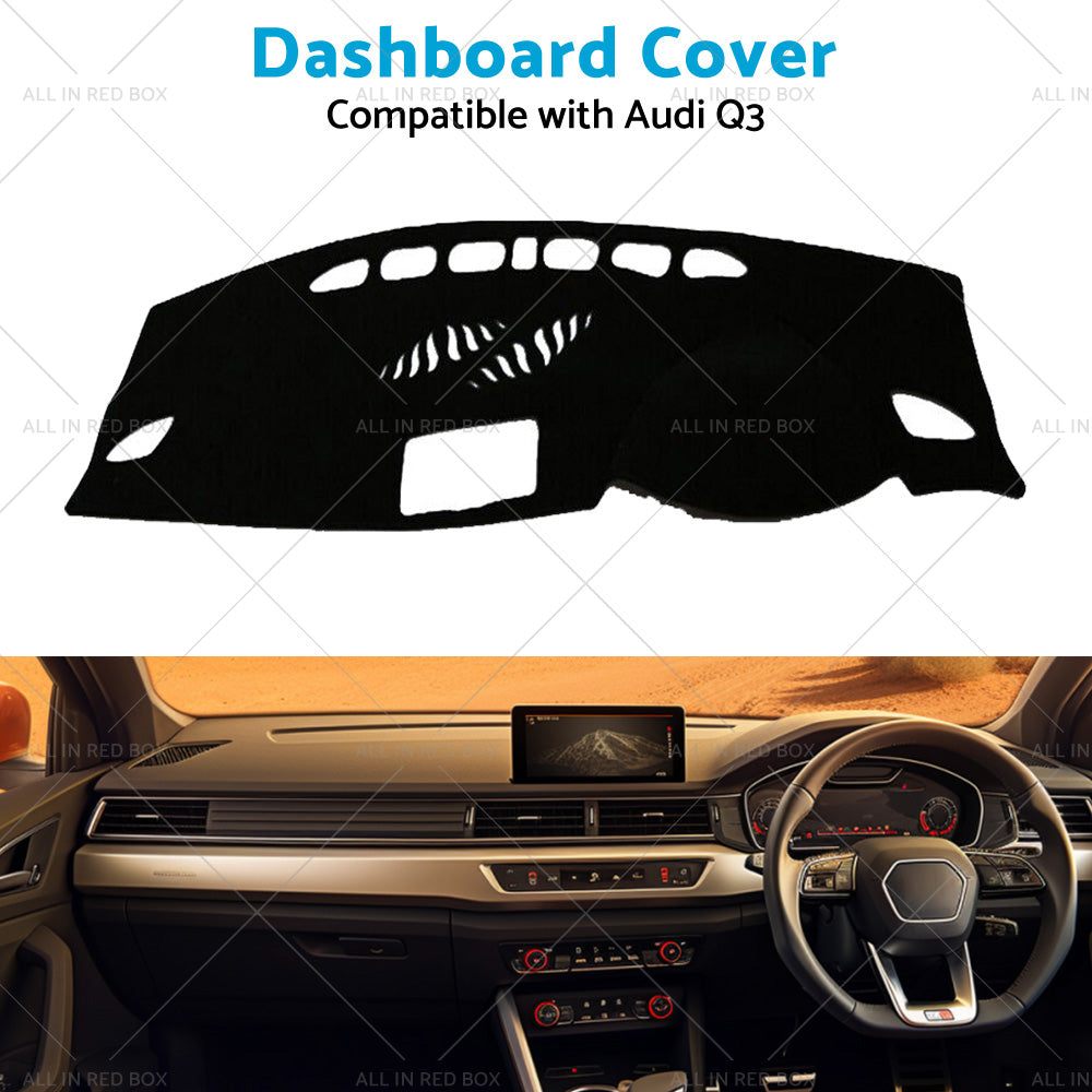 Non-Slip Dash Mat Suitable For Audi Q3 8U Series 2012-2018 Dashboard Cover Black-3