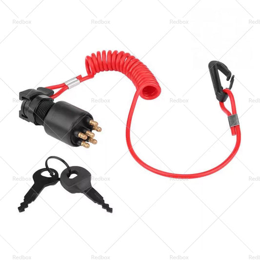Suitable For Evinrude or Johnson OMC Ignition Key Switch w or  Safety Lanyard 5005801-1