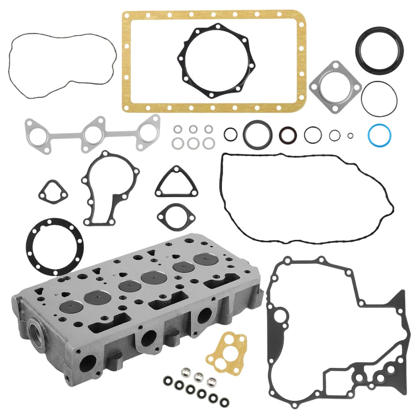 Complete Cylinder Head & Gasket Kit Suitable for Kubota Engine D902 ZD323 RTV900-0