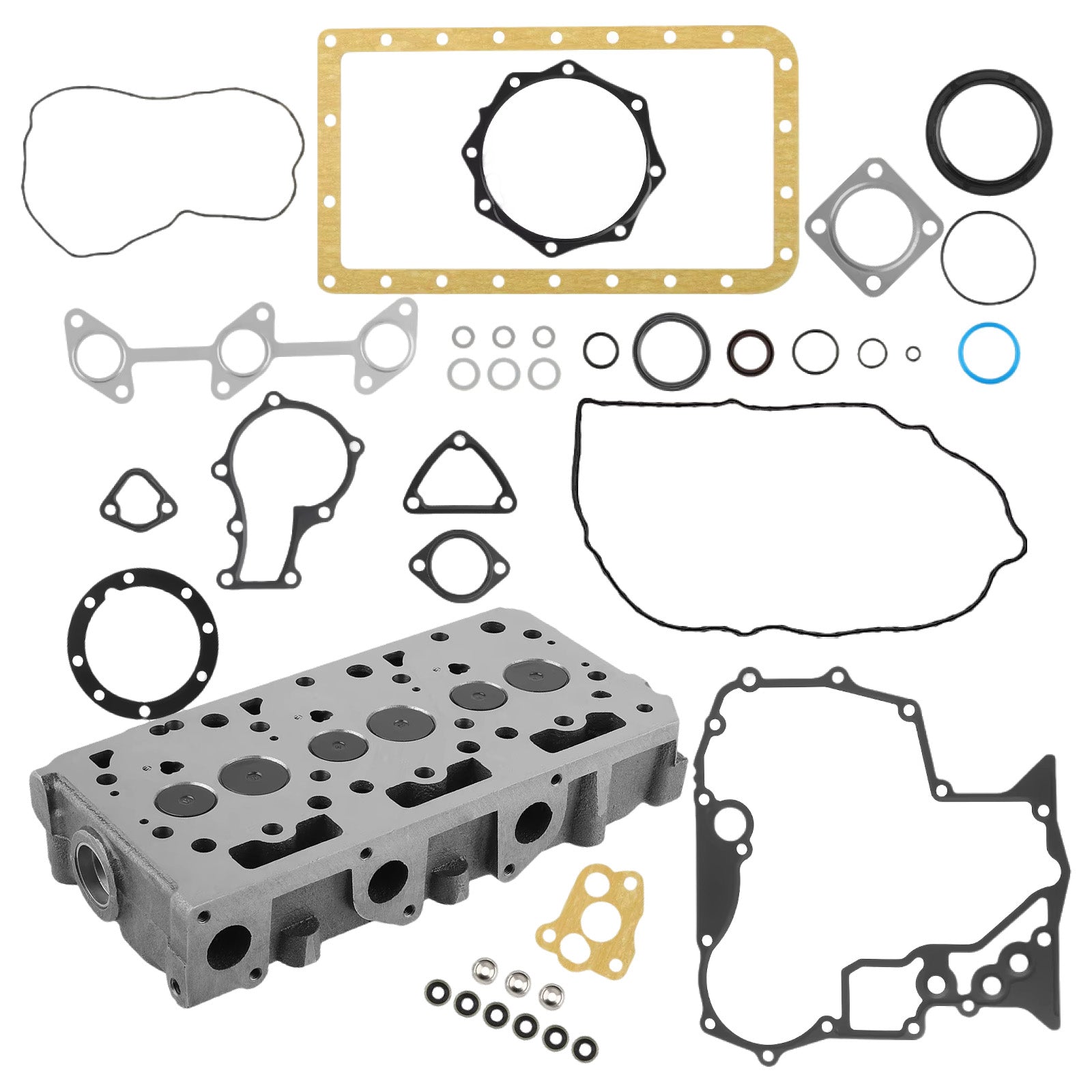 Complete Cylinder Head & Gasket Kit Suitable for Kubota Engine D902 ZD323 RTV900-0