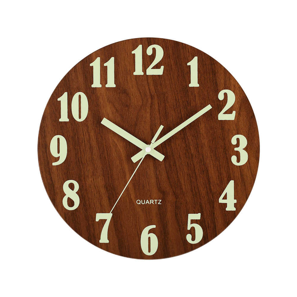 12'' Luminous Wall Clock Glow In The Dark Silent Quartz Indoor Home Modern Clock-0