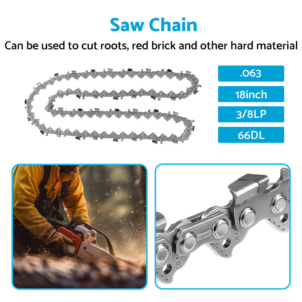 Tungsten Carbide Chainsaw Chain 18 inch 3 8. 063 66DL Suitable for Husqvarna-3
