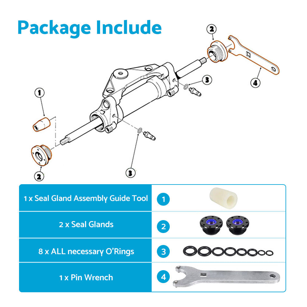 Front Mount Hydraulic Steering Cylinder Seal Kit With Pin Wrench Suitable For Seastar-2