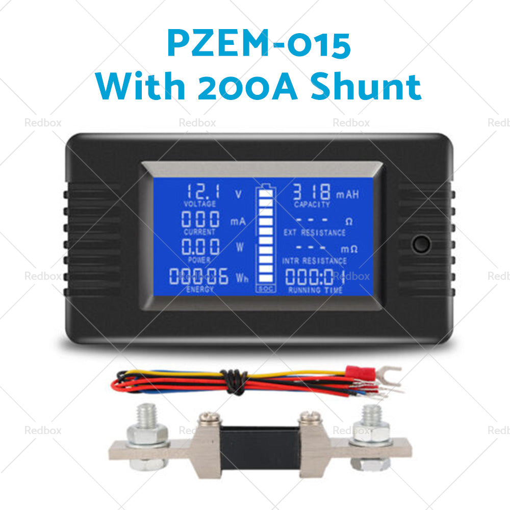 50-300A LCD Display DC Battery Monitor Meter 200V Voltmeter Amp For RV System-7