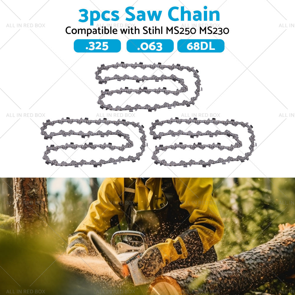 3PCS Chainsaw Chain. 325 063 68DL Suitable for Stihl 18inch MS250 MS251 MS230 MS231-2