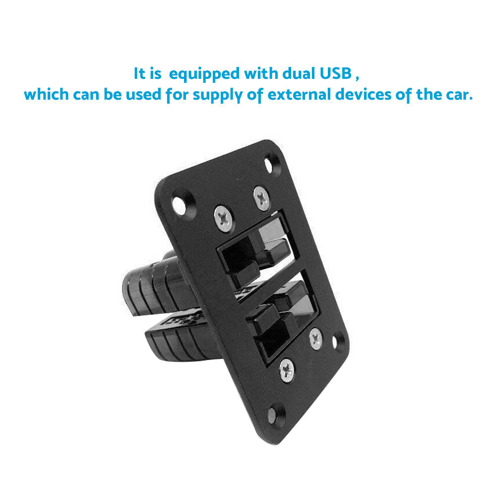 Dual Twin Aluminum Flush Mount Plate Panel Suitable For Anderson Style Plug 50A-3