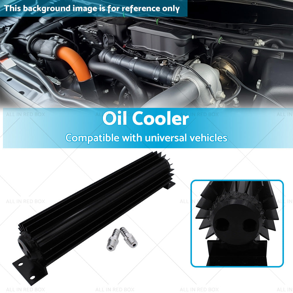 Oil Cooler Universal 12'' Aluminum Dual Pass Finned Transmission W Fittings SL-2