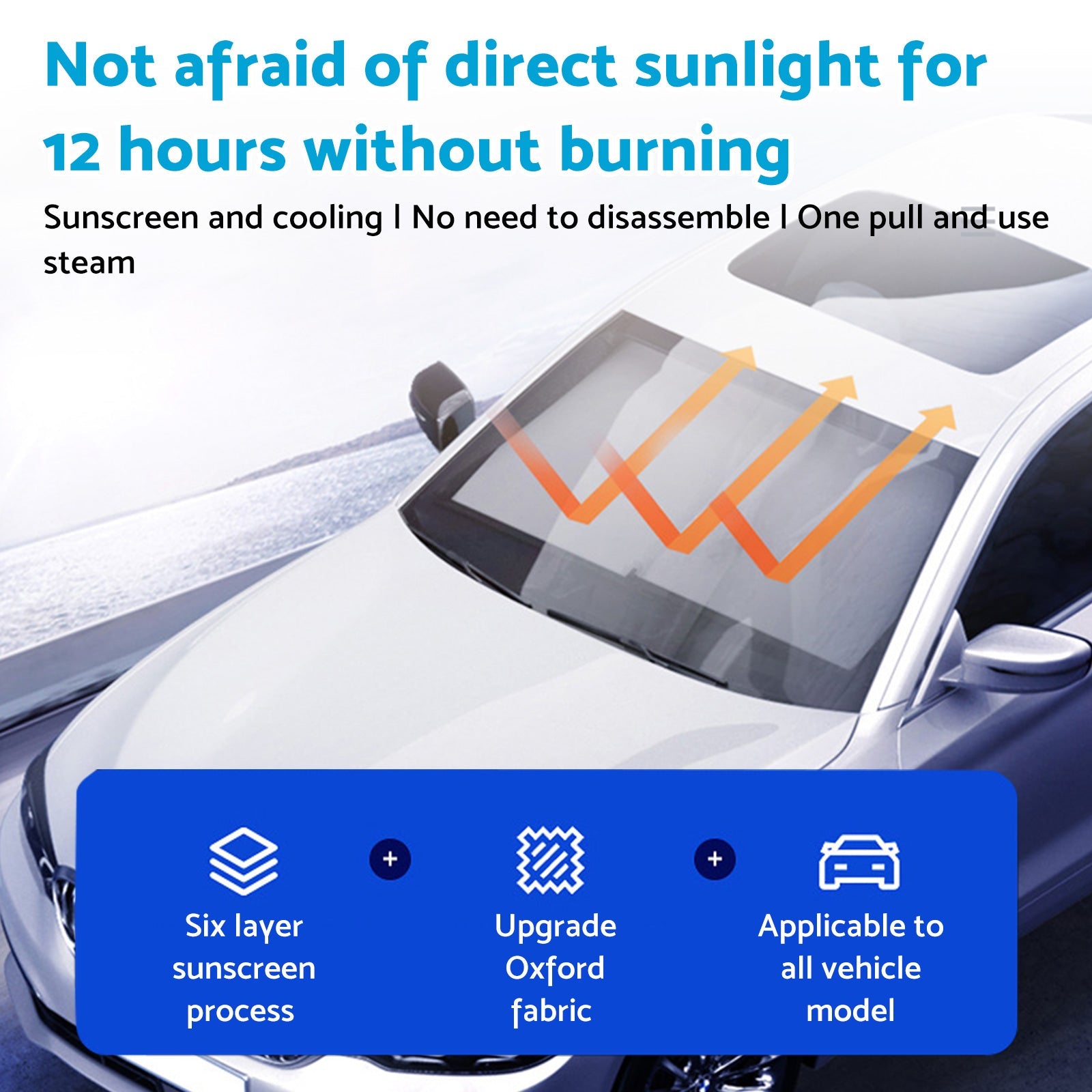 Auto Retractable Sunshade Suitable For Car Windshield w/Automatic Function 2025-4