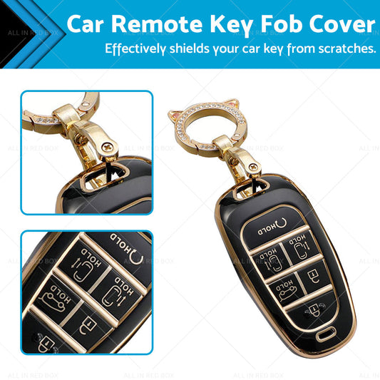 6Button TPU Car Remote Key Fob Cover Suitable ForHyundai Sonata Tucson Santa Fe-0