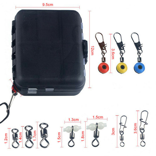 177Pcs Pro Fishing Accessories Kit w or  Tackle Box For Outdoor Swivels Hook Beads-1