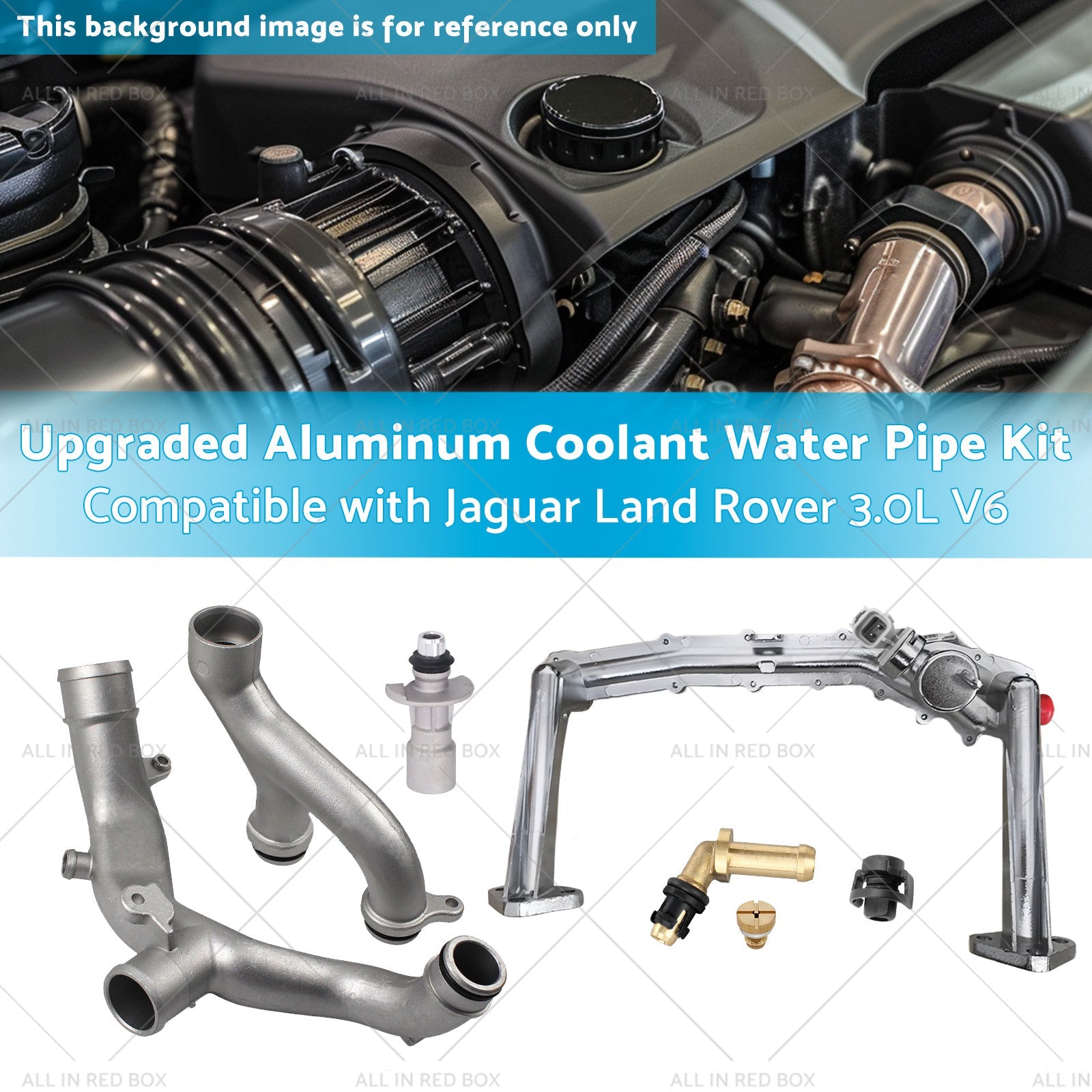 Upgraded Aluminum Coolant Water Pipe Kit Suitable for Jaguar Land Rover 3. 0L V6-2