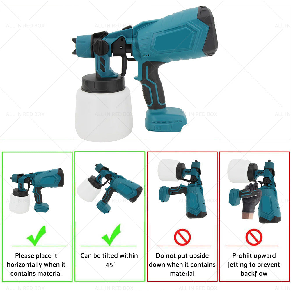 Electric Spray Gun Cordless Paint Airless Sprayer Suitable For Makita Battery-3