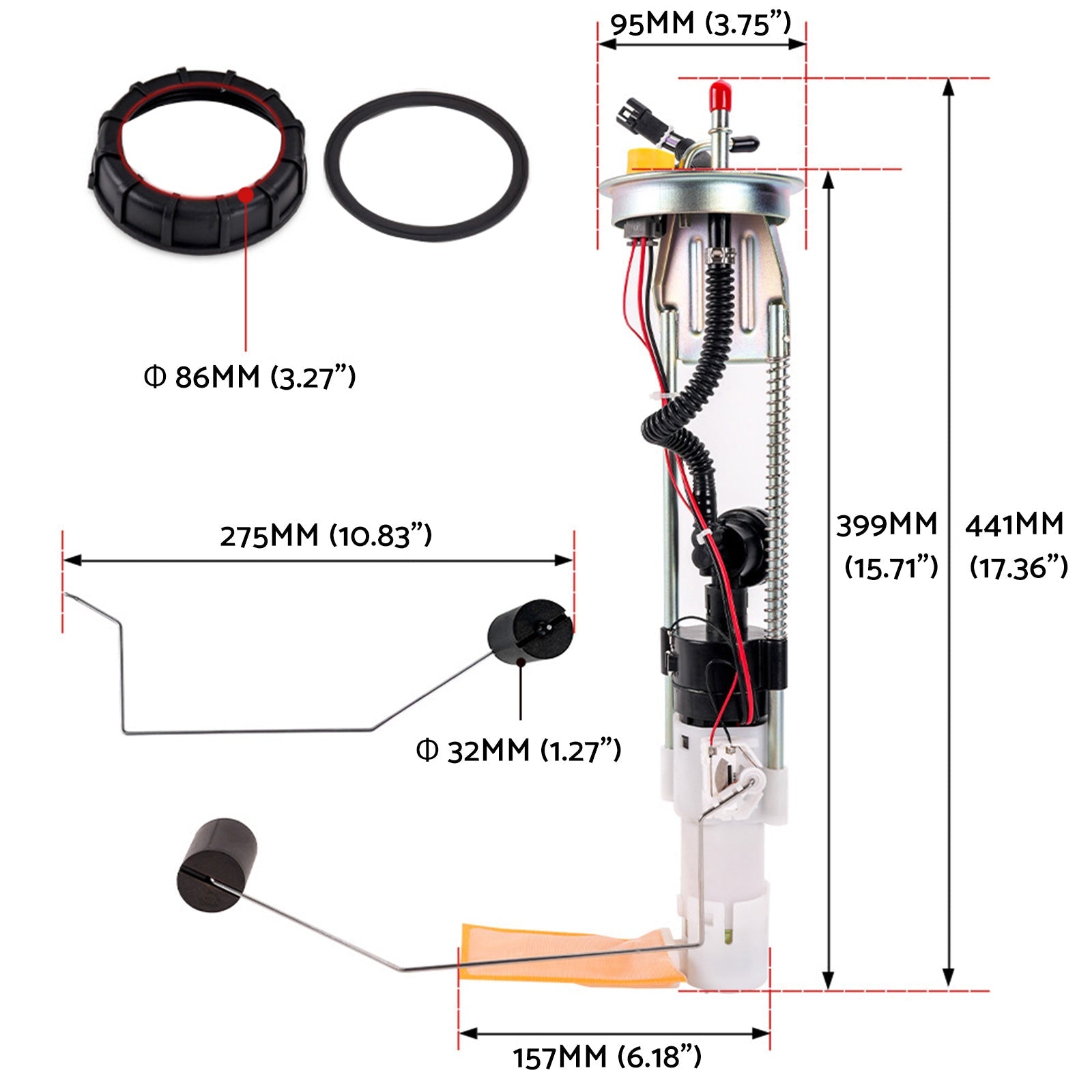 Fuel Pump Assembly&Sender Suitable For Polaris Ranger 500/700/800 08-13 2204306-2