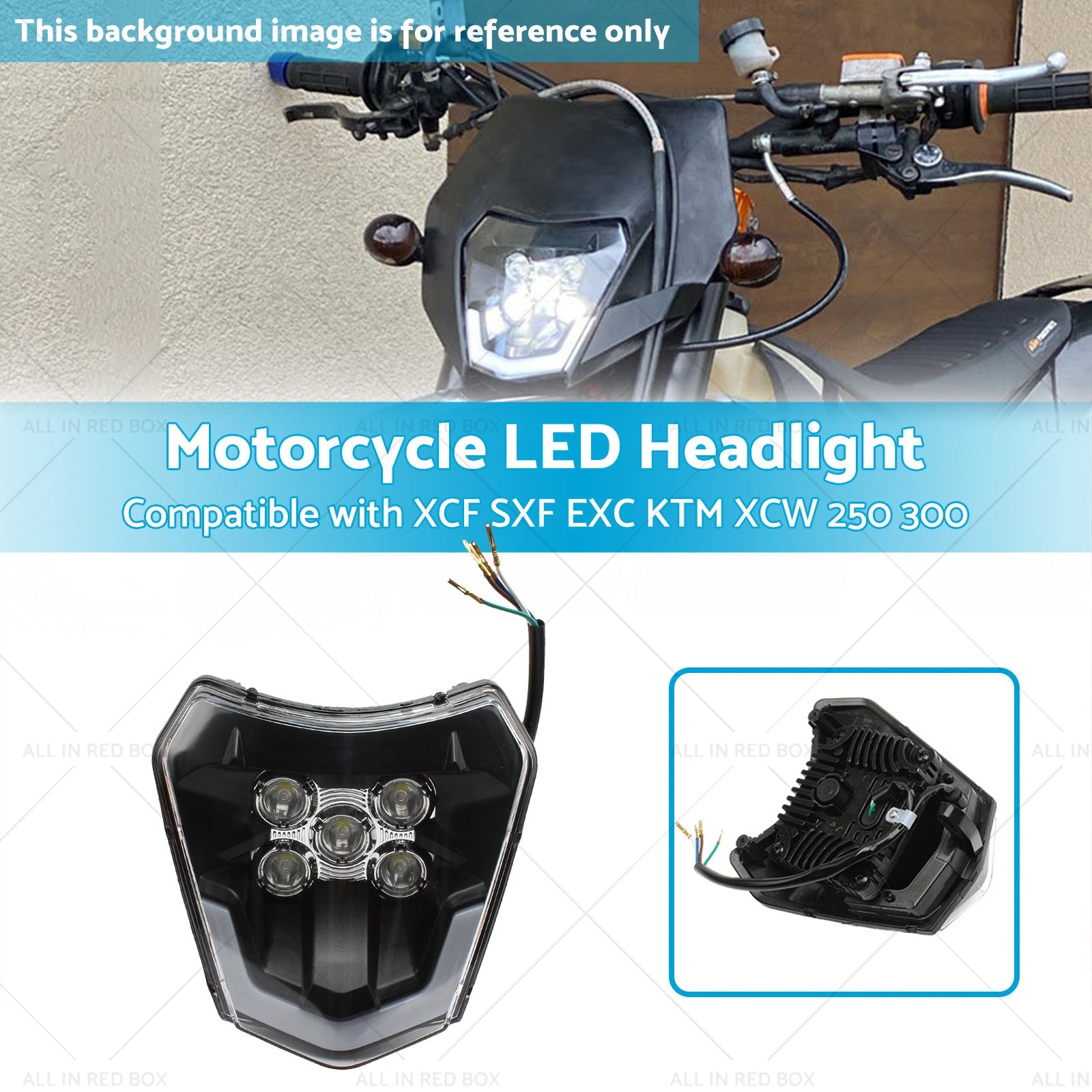 Motorcycle LED Headlight Suitable For XCF SXF EXC KTM XCW 250 300 350 450 500-2